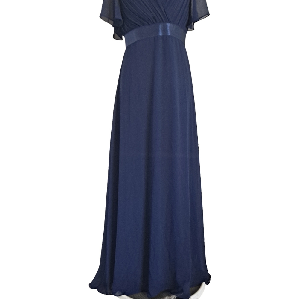 SOLD Ever Pretty navy blue long formal A line maxi prom Bridesmaid dress XL - Picture 6 of 17